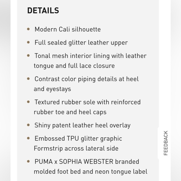 Puma x Sophia Webster Cali Sneakers Size 9 NIB - Picture 11 of 14